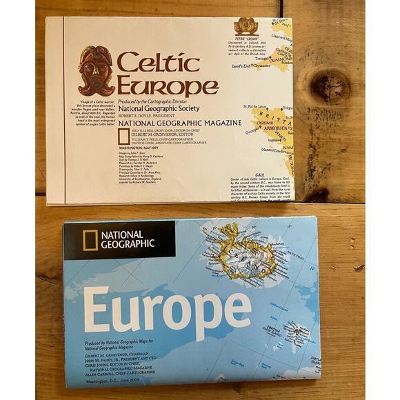 Lot of 6 Vintage National Geographic Maps/Posters Europe. History. Celtic Europe - Picture 2 of 4